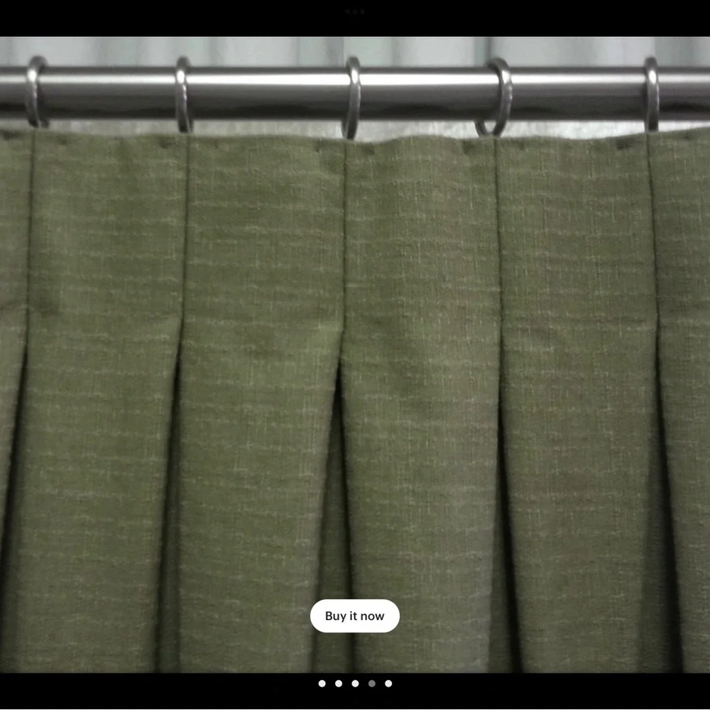 Curtain panel. Two fabrics separated by a tassel fringe. Custom made. New
